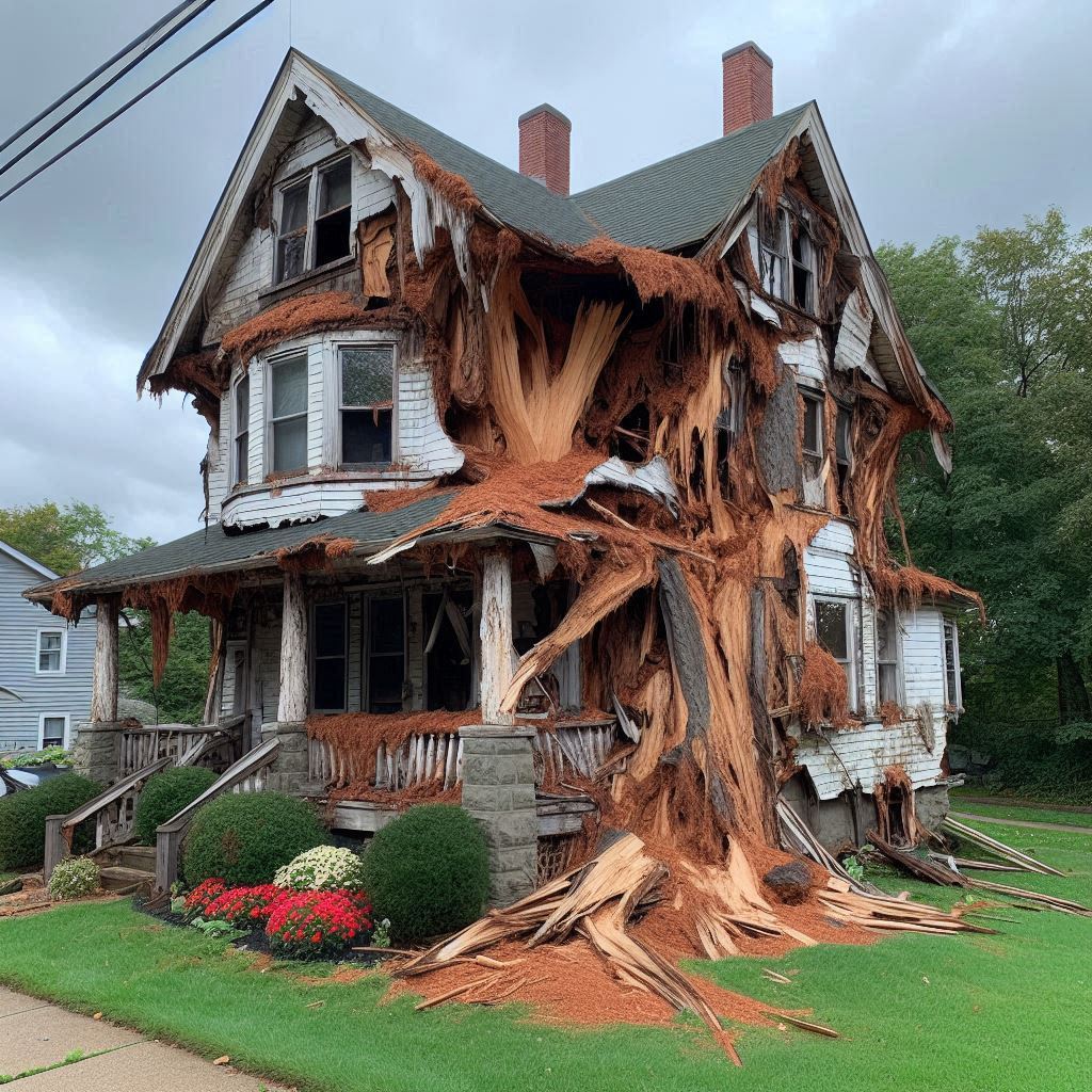 Signs Your Rowley Home Needs a Tree Inspection Damaged tree on an Rowley home showing signs of disease and decay